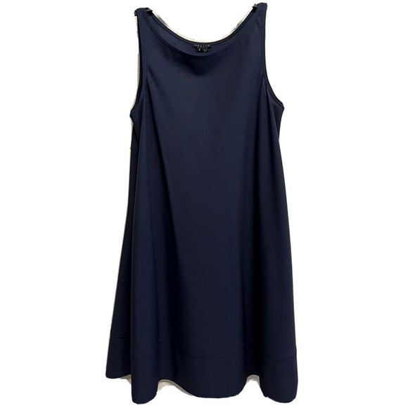 Theory Dacey W Women's Wool Blend Tent Dress Size 8 Pockets Charcoal Black - Picture 2 of 11